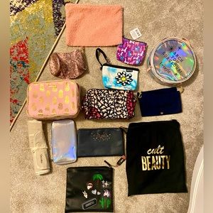 Bundle of make up and cosmetic bags
